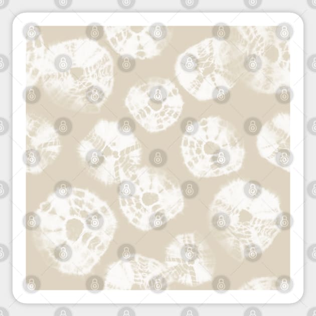 Shibori Kumo tie dye white dots over natural beige Sticker by marufemia